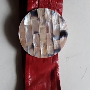 Fashion Faux Red Leather Belt